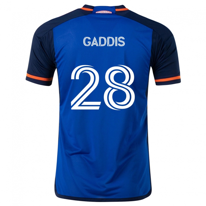 Kandiny Enfant Maillot Raymon Gaddis #28 Bleu Blanc Tenues Domicile 2024/25 T-Shirt