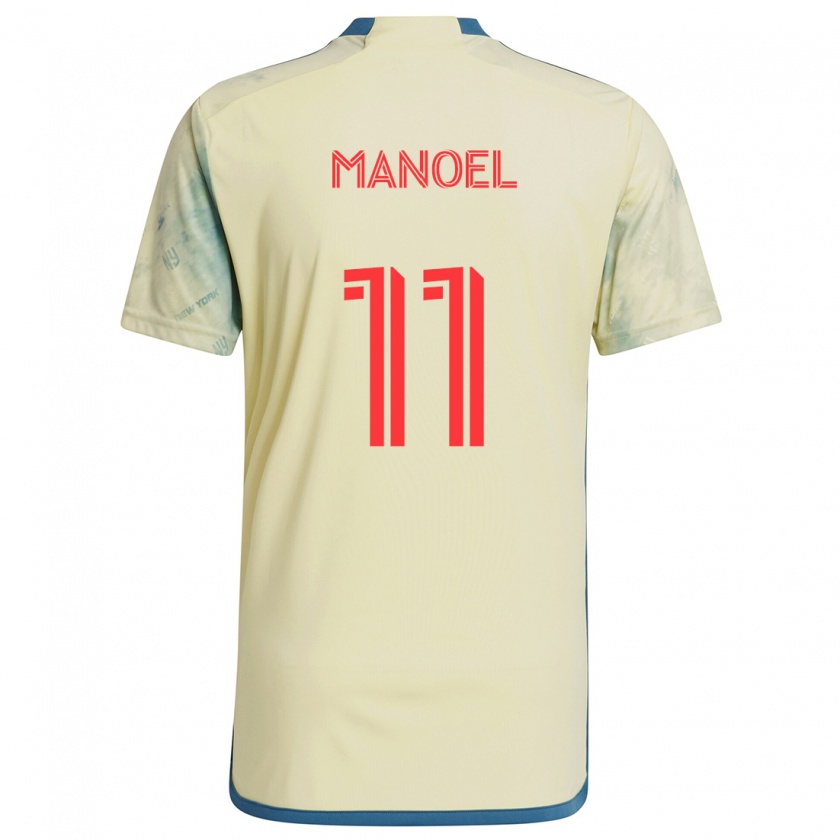 Kandiny Enfant Maillot Elias Manoel #11 Jaune Rouge Bleu Tenues Domicile 2024/25 T-Shirt