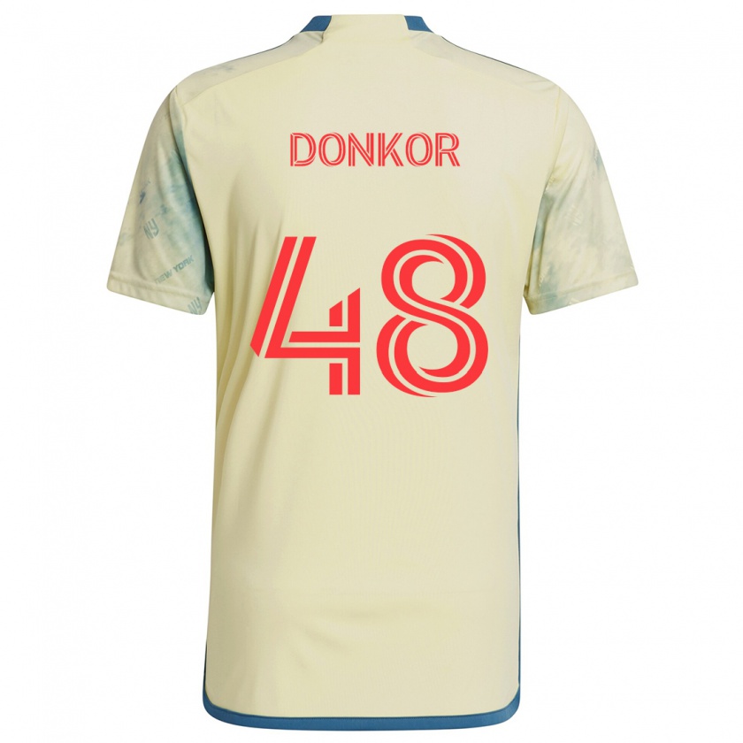 Kandiny Enfant Maillot Ronald Donkor #48 Jaune Rouge Bleu Tenues Domicile 2024/25 T-Shirt