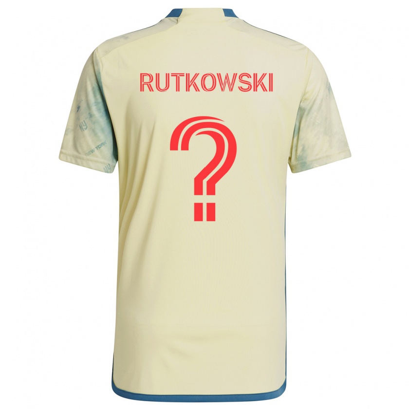 Kandiny Enfant Maillot Alan Rutkowski #0 Jaune Rouge Bleu Tenues Domicile 2024/25 T-Shirt