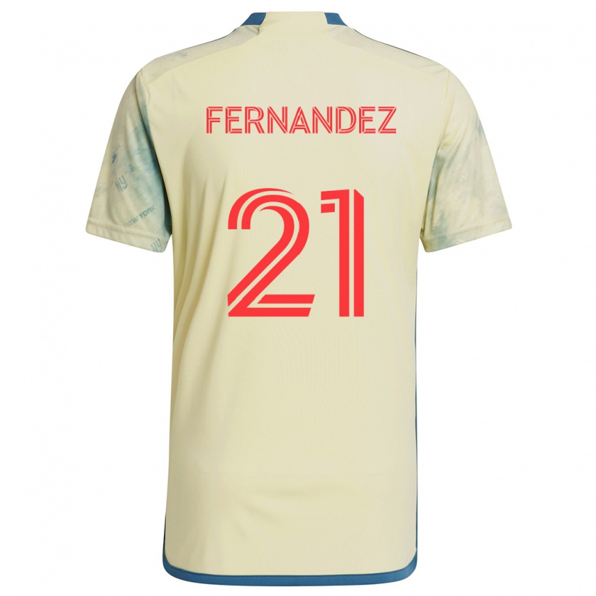 Kandiny Enfant Maillot Omir Fernandez #21 Jaune Rouge Bleu Tenues Domicile 2024/25 T-Shirt