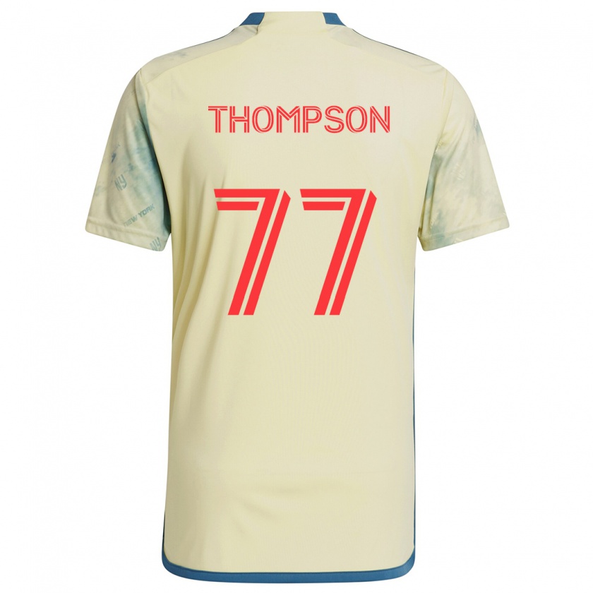 Kandiny Enfant Maillot Amos Shapiro-Thompson #77 Jaune Rouge Bleu Tenues Domicile 2024/25 T-Shirt