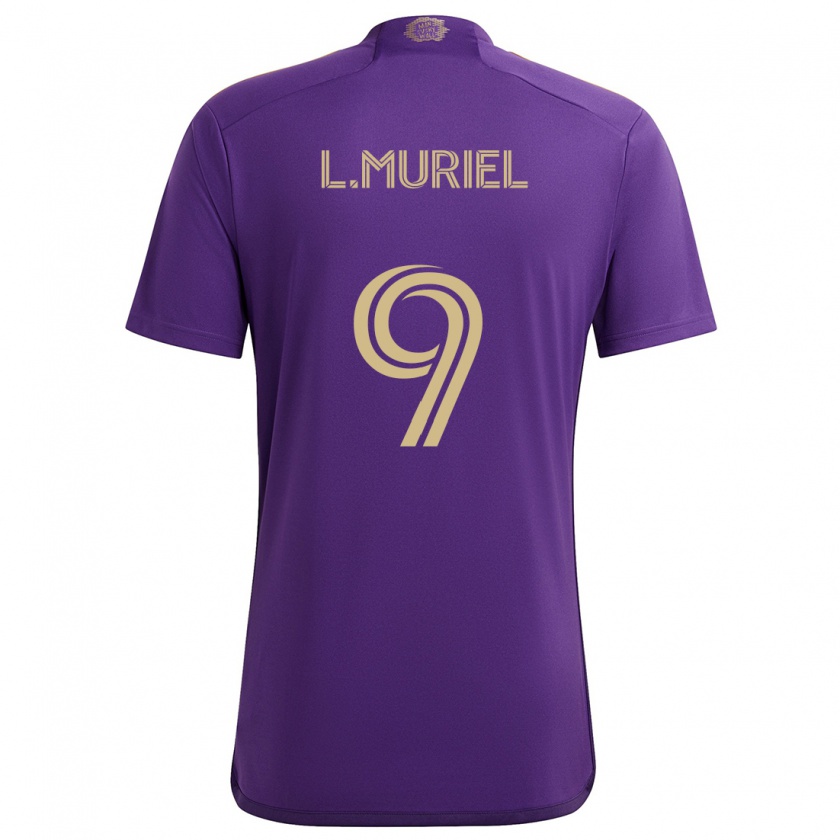 Kandiny Enfant Maillot Luis Muriel #9 Violet Jaune Tenues Domicile 2024/25 T-Shirt