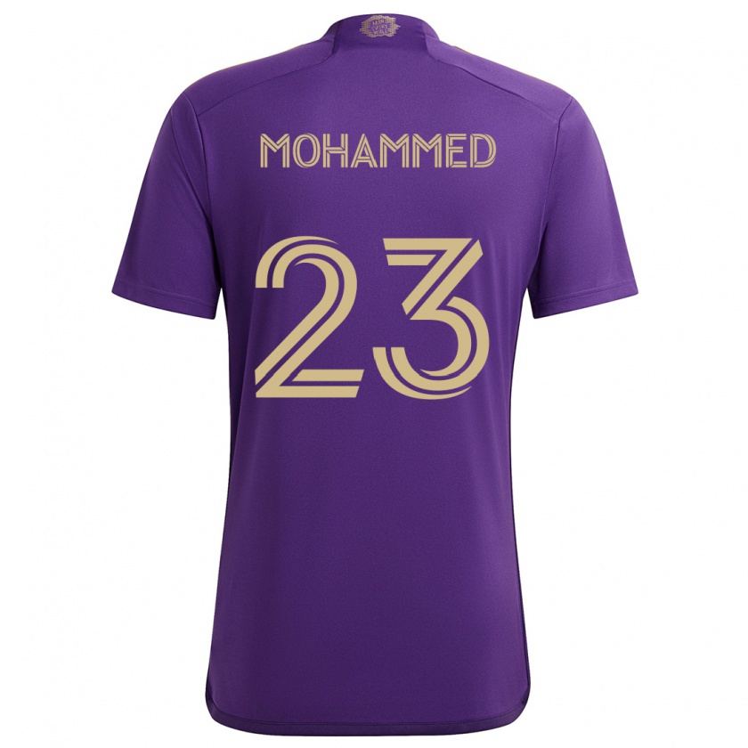 Kandiny Enfant Maillot Shak Mohammed #23 Violet Jaune Tenues Domicile 2024/25 T-Shirt