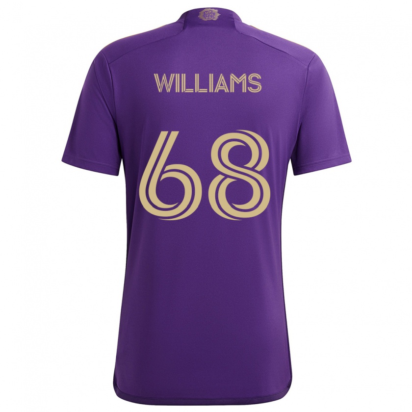 Kandiny Enfant Maillot Thomas Williams #68 Violet Jaune Tenues Domicile 2024/25 T-Shirt