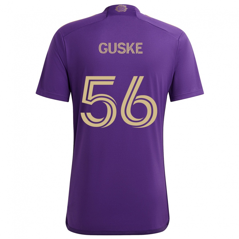 Kandiny Enfant Maillot Colin Guske #56 Violet Jaune Tenues Domicile 2024/25 T-Shirt