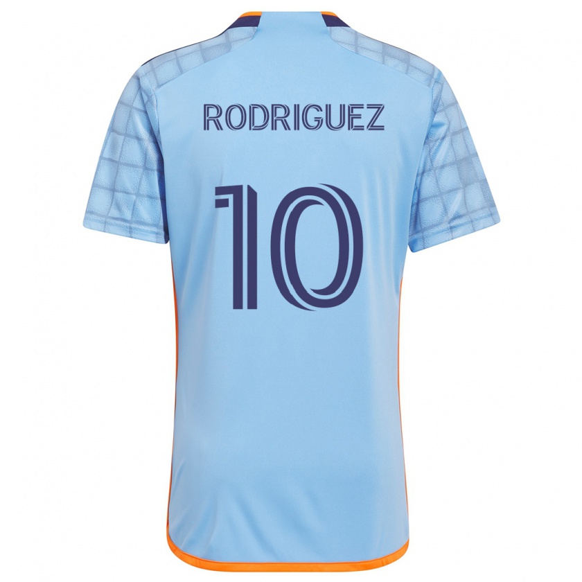 Kandiny Enfant Maillot Santiago Rodríguez #10 Bleu Orange Tenues Domicile 2024/25 T-Shirt