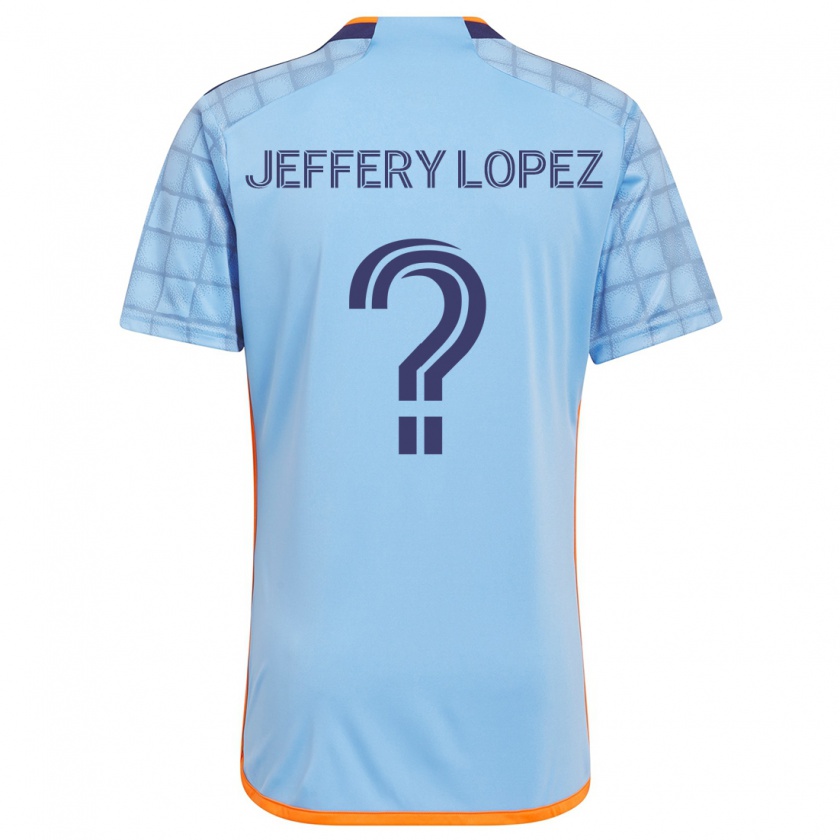 Kandiny Enfant Maillot Jeffery López #0 Bleu Orange Tenues Domicile 2024/25 T-Shirt