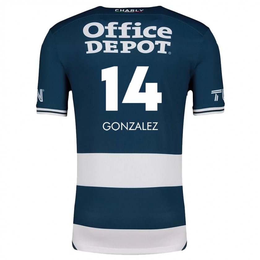 Kandiny Enfant Maillot Arturo González #14 Bleu Blanc Tenues Domicile 2024/25 T-Shirt