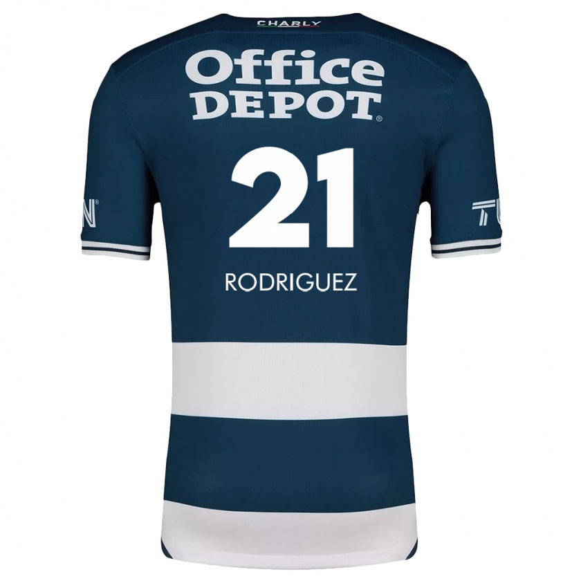 Kandiny Enfant Maillot Valentín Rodríguez #21 Bleu Blanc Tenues Domicile 2024/25 T-Shirt