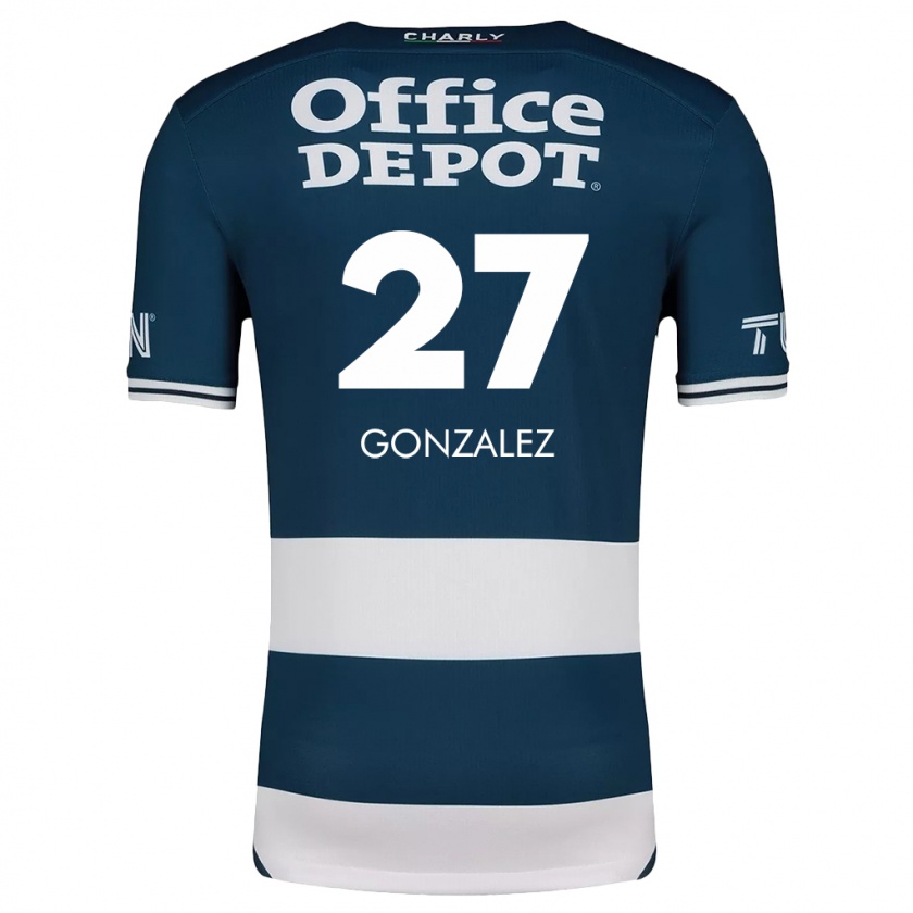 Kandiny Enfant Maillot Owen González #27 Bleu Blanc Tenues Domicile 2024/25 T-Shirt