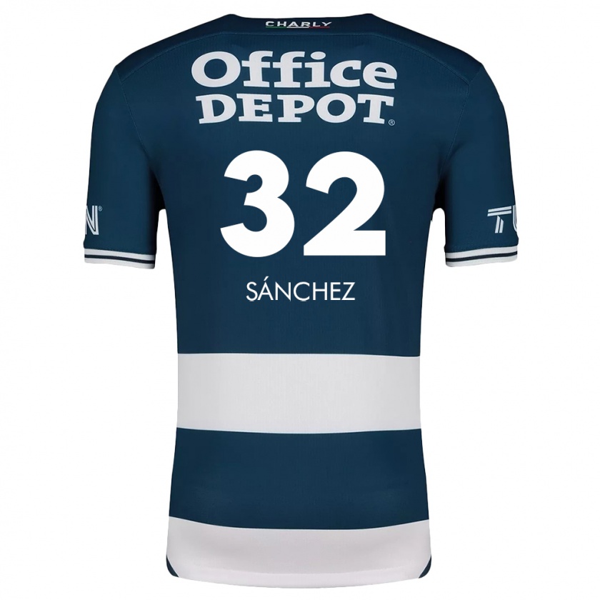 Kandiny Enfant Maillot Carlos Sánchez #32 Bleu Blanc Tenues Domicile 2024/25 T-Shirt