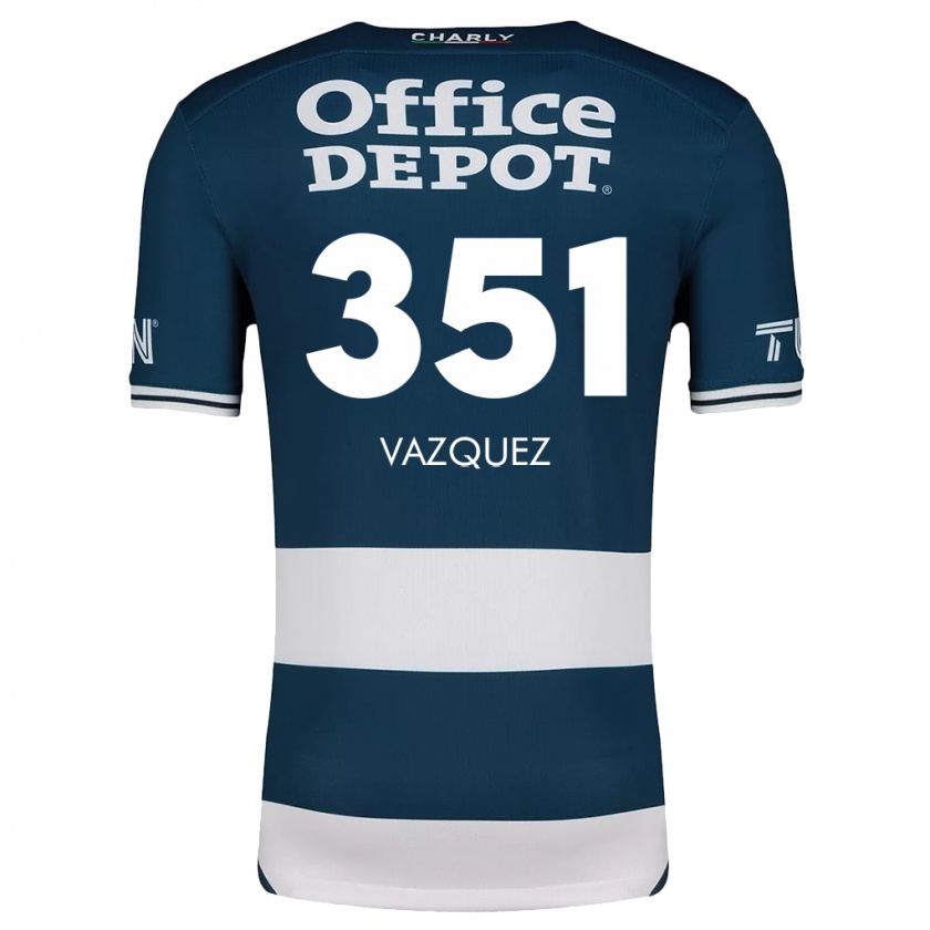 Kandiny Enfant Maillot Maximo Vázquez #351 Bleu Blanc Tenues Domicile 2024/25 T-Shirt