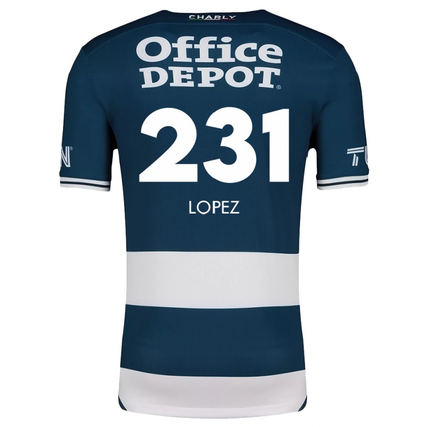 Kandiny Enfant Maillot Víctor López #231 Bleu Blanc Tenues Domicile 2024/25 T-Shirt