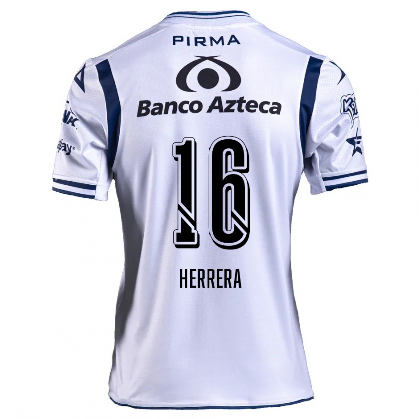 Kandiny Enfant Maillot Alberto Herrera #16 Blanc Bleu Marine Tenues Domicile 2024/25 T-Shirt