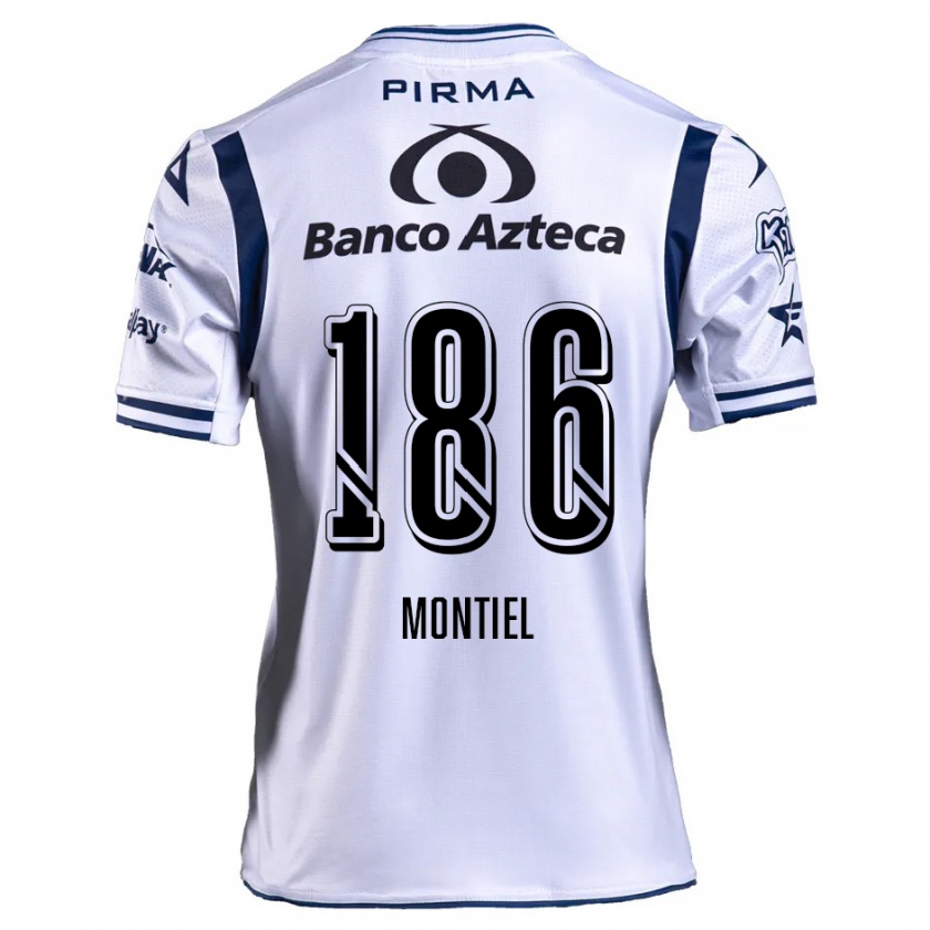 Kandiny Enfant Maillot Santiago Montiel #186 Blanc Bleu Marine Tenues Domicile 2024/25 T-Shirt