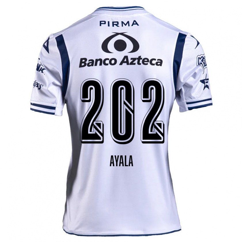 Kandiny Enfant Maillot Diego Ayala #202 Blanc Bleu Marine Tenues Domicile 2024/25 T-Shirt