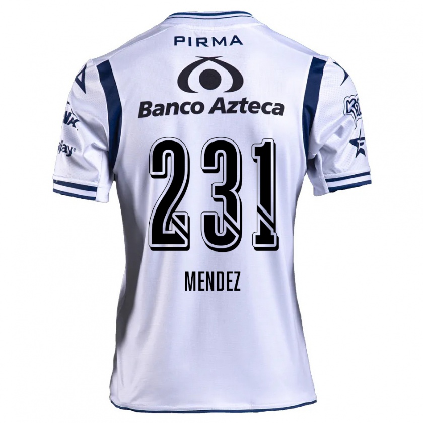 Kandiny Enfant Maillot Alejandro Méndez #231 Blanc Bleu Marine Tenues Domicile 2024/25 T-Shirt