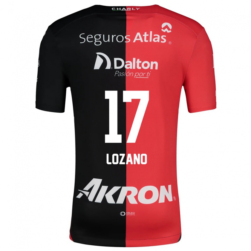 Kandiny Enfant Maillot José Lozano #17 Rouge Noir Tenues Domicile 2024/25 T-Shirt