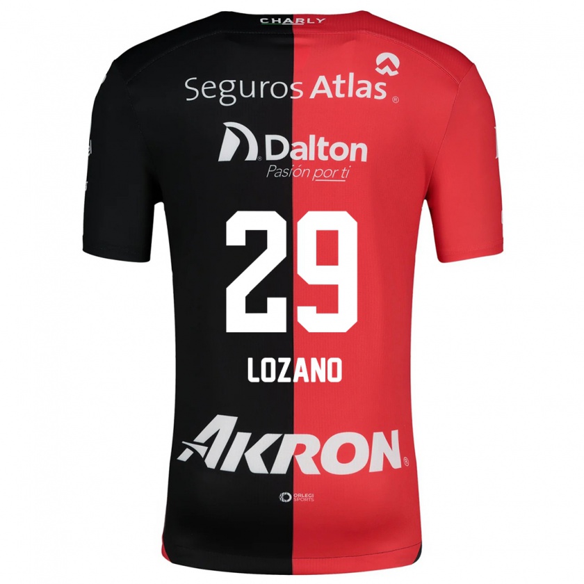 Kandiny Enfant Maillot Brian Lozano #29 Rouge Noir Tenues Domicile 2024/25 T-Shirt