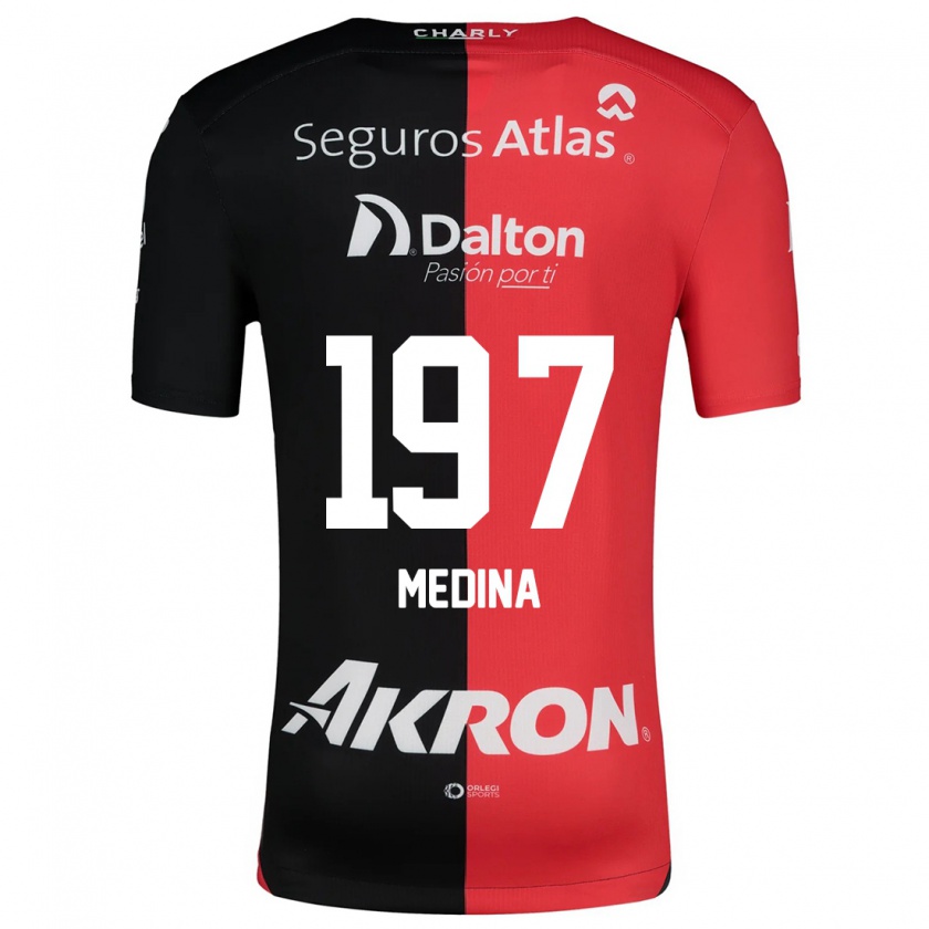 Kandiny Enfant Maillot Héctor Medina #197 Rouge Noir Tenues Domicile 2024/25 T-Shirt