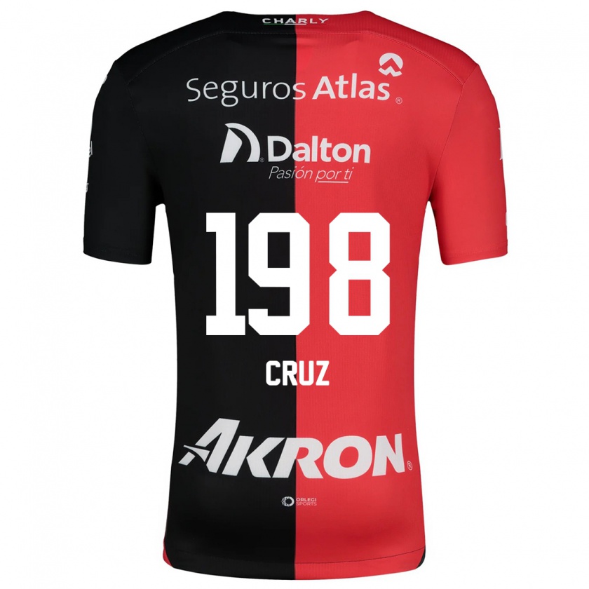 Kandiny Enfant Maillot Carlos Cruz #198 Rouge Noir Tenues Domicile 2024/25 T-Shirt