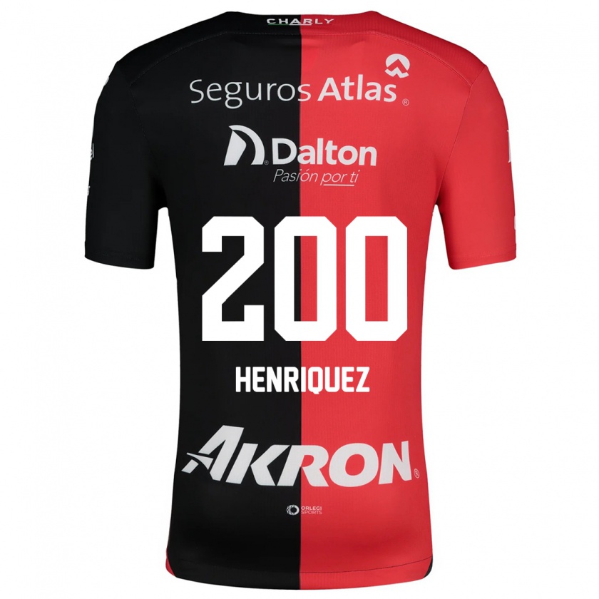 Kandiny Enfant Maillot Carlos Henríquez #200 Rouge Noir Tenues Domicile 2024/25 T-Shirt