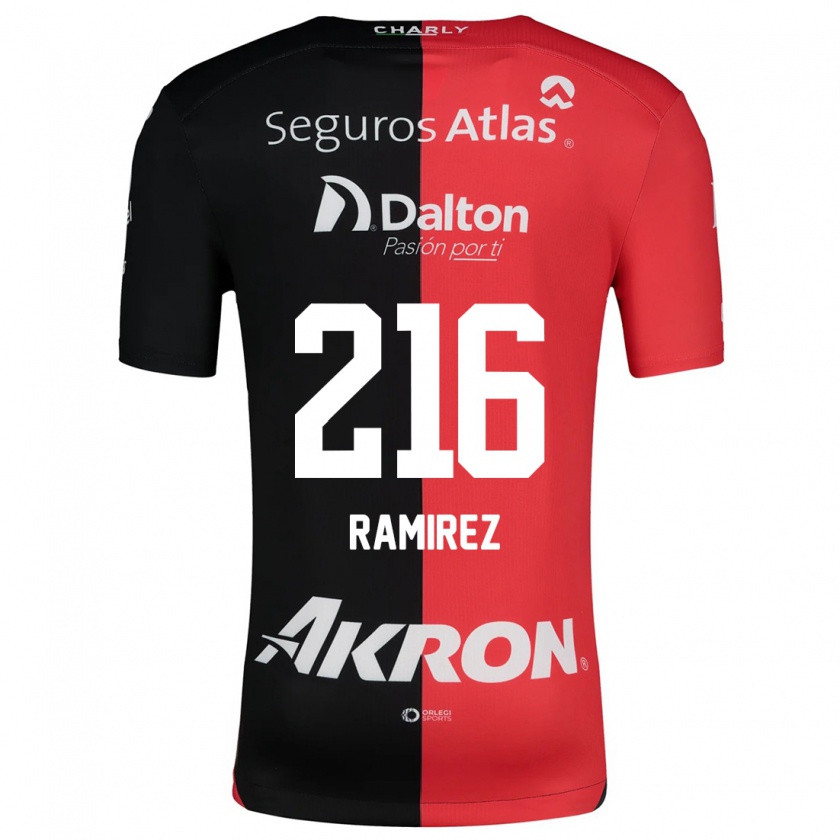 Kandiny Enfant Maillot Paulo Ramírez #216 Rouge Noir Tenues Domicile 2024/25 T-Shirt