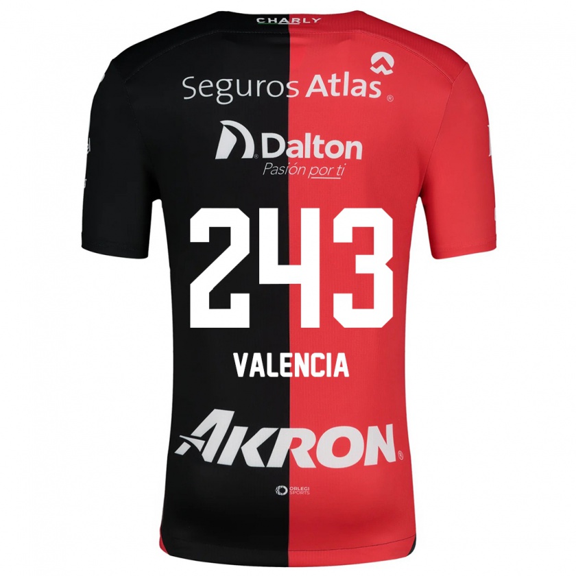 Kandiny Enfant Maillot Luis Valencia #243 Rouge Noir Tenues Domicile 2024/25 T-Shirt