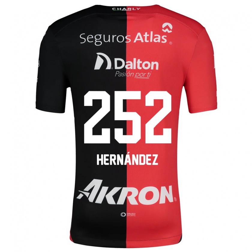 Kandiny Enfant Maillot Luis Hernández #252 Rouge Noir Tenues Domicile 2024/25 T-Shirt