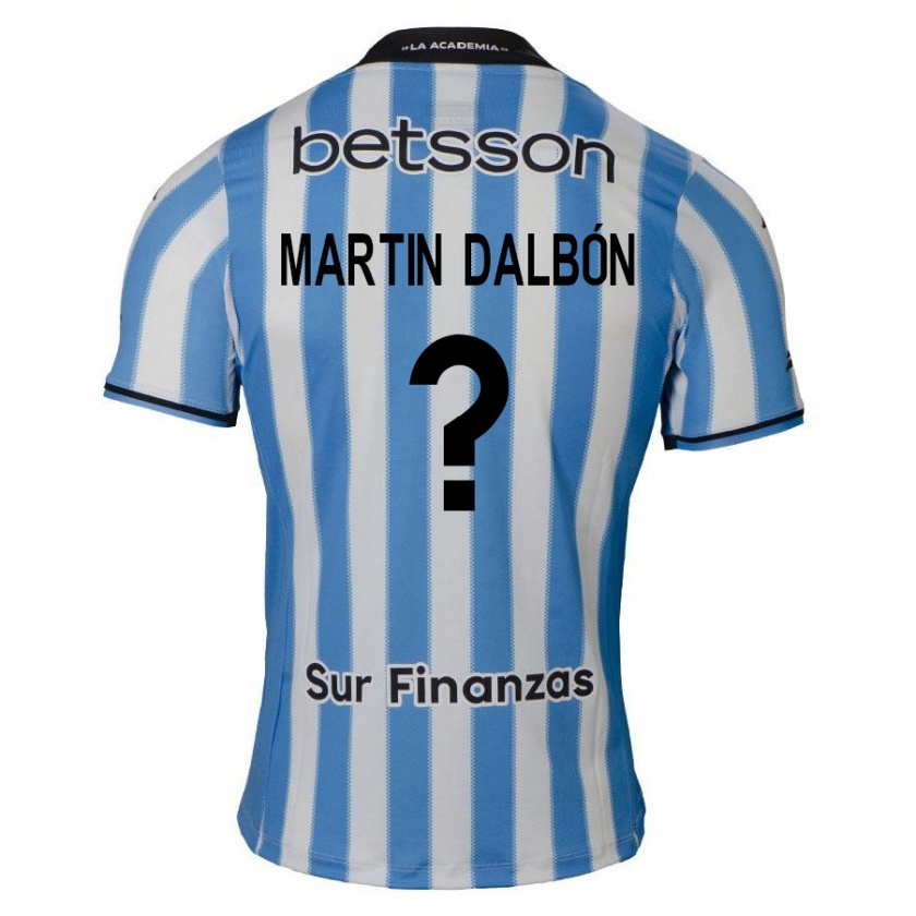 Kandiny Enfant Maillot Juan Martin Dalbón #0 Bleu Blanc Noir Tenues Domicile 2024/25 T-Shirt