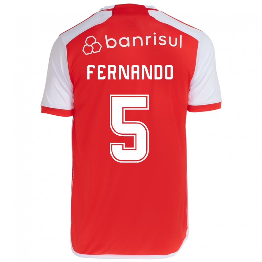 Kandiny Enfant Maillot Fernando #5 Rouge Blanc Tenues Domicile 2024/25 T-Shirt