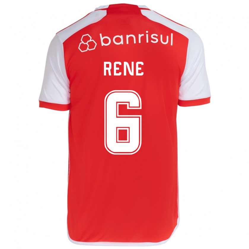 Kandiny Enfant Maillot Renê #6 Rouge Blanc Tenues Domicile 2024/25 T-Shirt