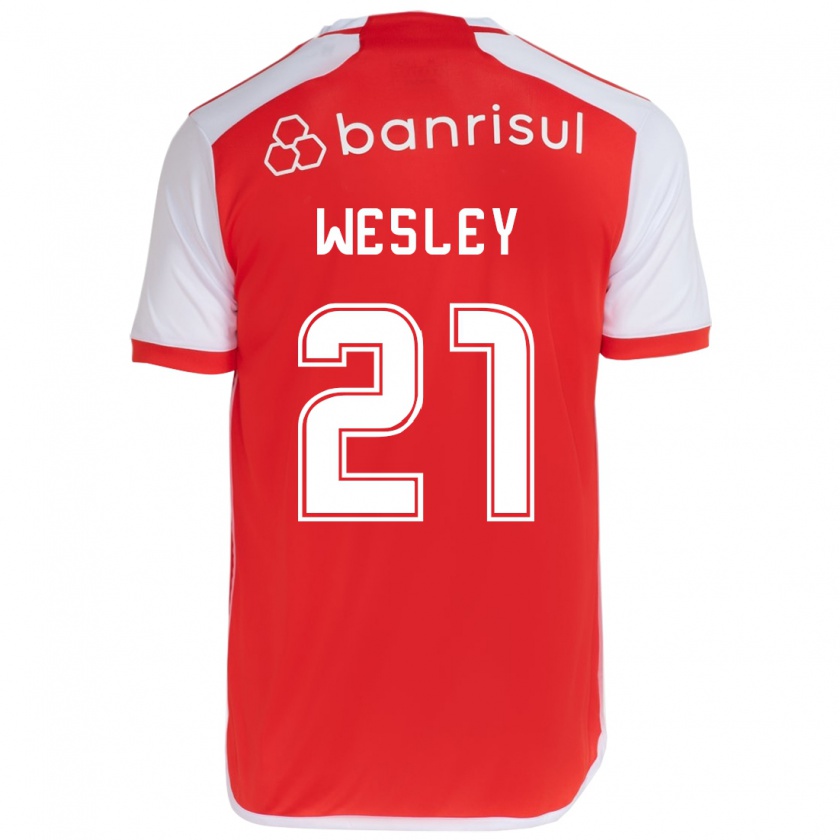 Kandiny Enfant Maillot Wesley #21 Rouge Blanc Tenues Domicile 2024/25 T-Shirt