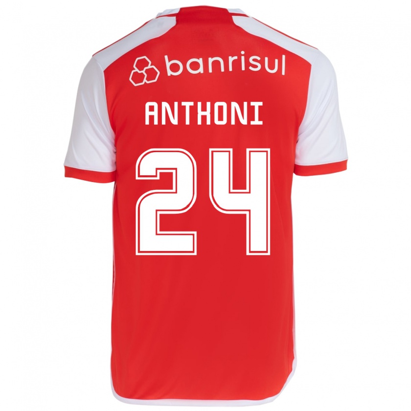 Kandiny Enfant Maillot Anthoni #24 Rouge Blanc Tenues Domicile 2024/25 T-Shirt