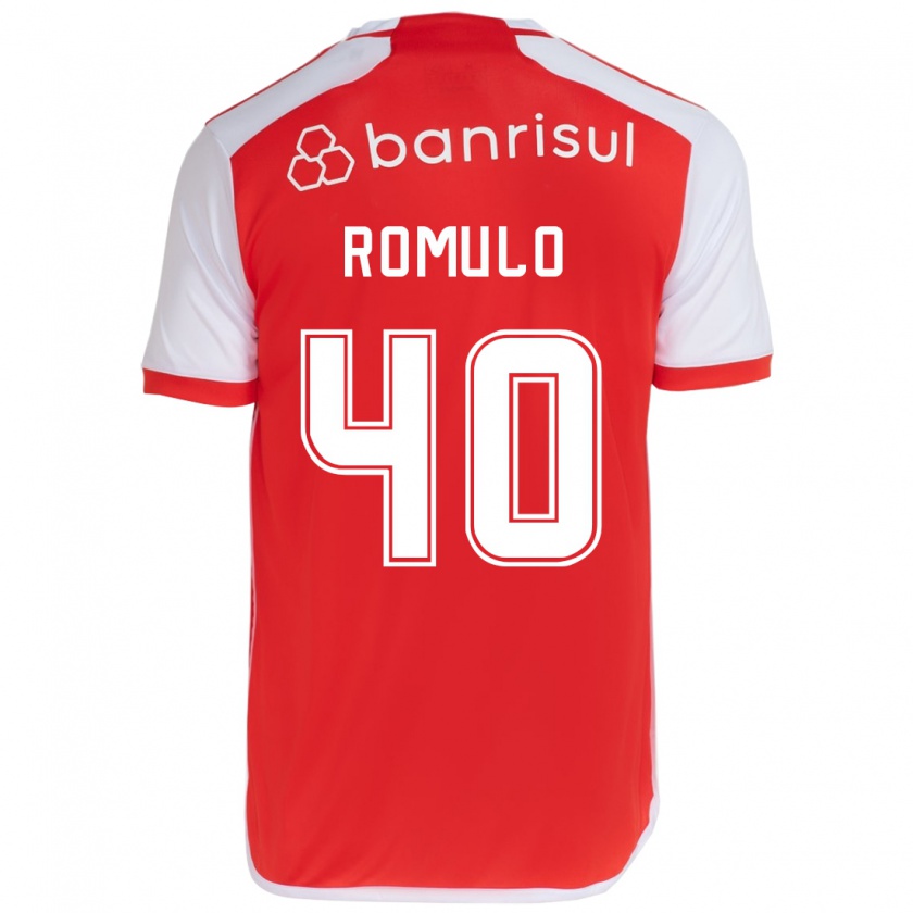 Kandiny Enfant Maillot Rômulo #40 Rouge Blanc Tenues Domicile 2024/25 T-Shirt