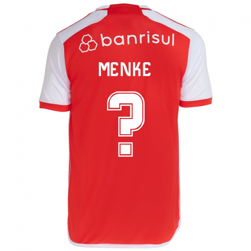 Kandiny Enfant Maillot Henrique Menke #0 Rouge Blanc Tenues Domicile 2024/25 T-Shirt