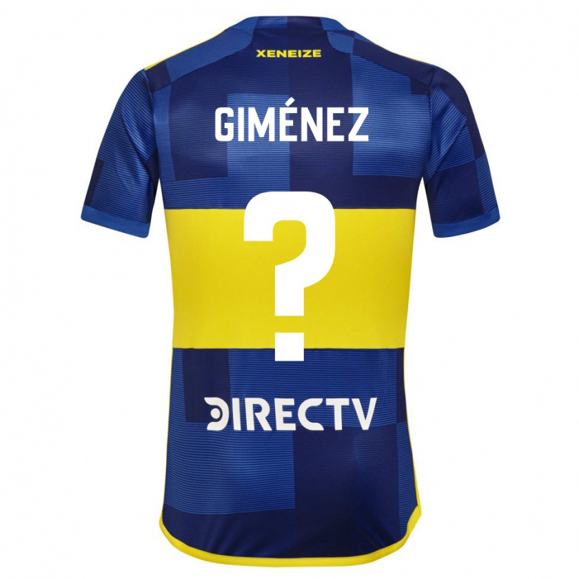 Kandiny Enfant Maillot Milton Giménez #0 Bleu Jaune Tenues Domicile 2024/25 T-Shirt