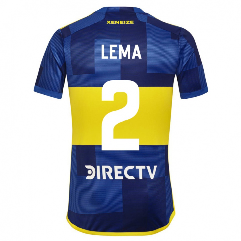 Kandiny Enfant Maillot Cristian Lema #2 Bleu Jaune Tenues Domicile 2024/25 T-Shirt