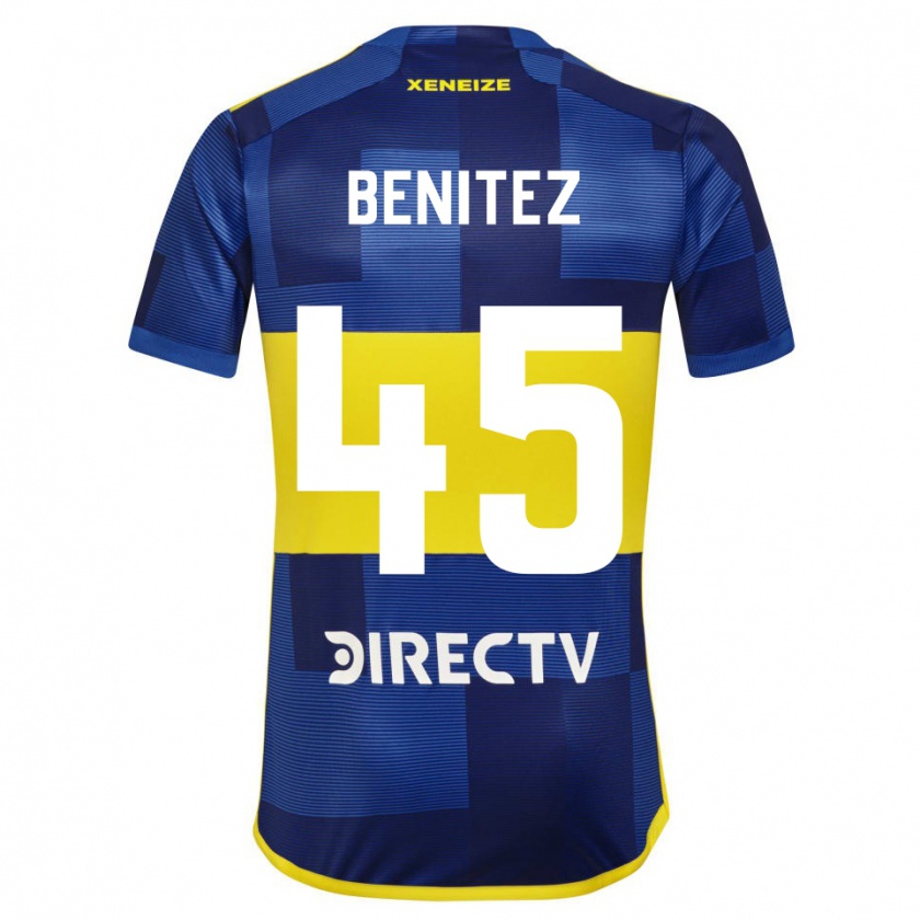 Kandiny Enfant Maillot Mauricio Benítez #45 Bleu Jaune Tenues Domicile 2024/25 T-Shirt