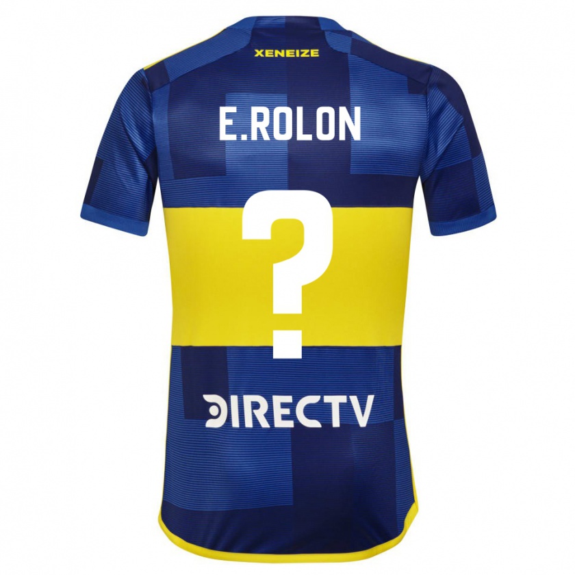 Kandiny Enfant Maillot Esteban Rolón #0 Bleu Jaune Tenues Domicile 2024/25 T-Shirt