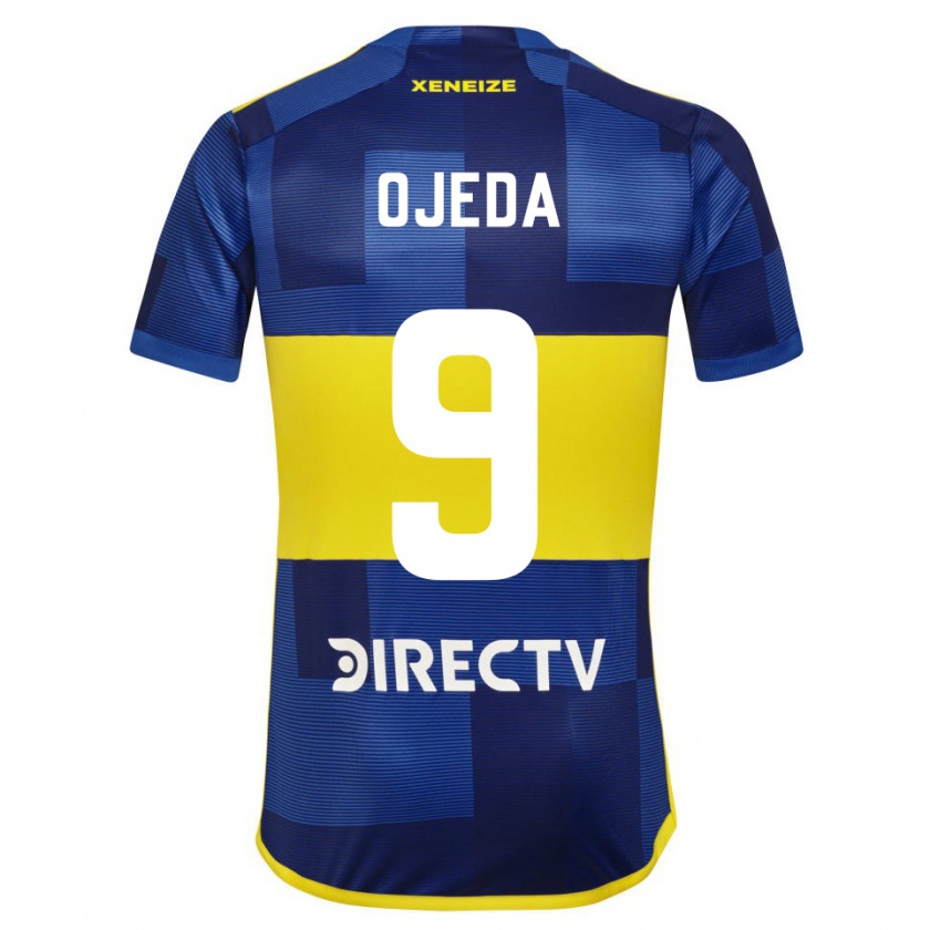 Kandiny Enfant Maillot Andrea Ojeda #9 Bleu Jaune Tenues Domicile 2024/25 T-Shirt