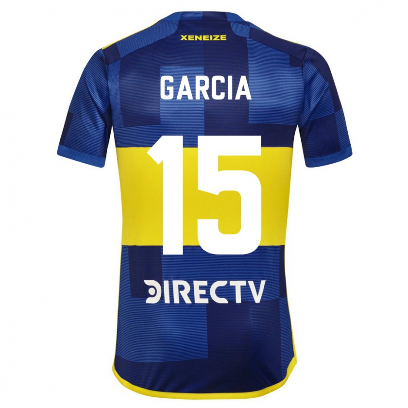 Kandiny Enfant Maillot Ramiro Garcia #15 Bleu Jaune Tenues Domicile 2024/25 T-Shirt