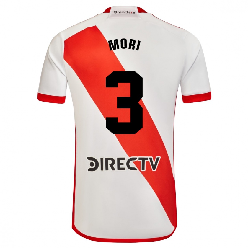 Kandiny Enfant Maillot Ramiro Funes Mori #3 Blanc Rouge Tenues Domicile 2024/25 T-Shirt