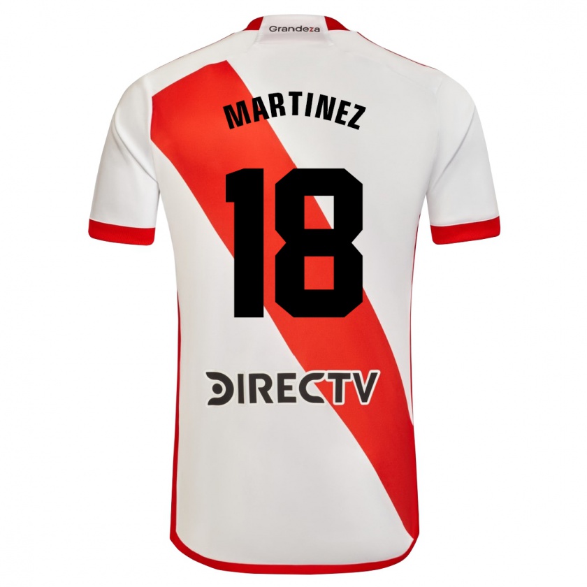 Kandiny Enfant Maillot Pity Martínez #18 Blanc Rouge Tenues Domicile 2024/25 T-Shirt