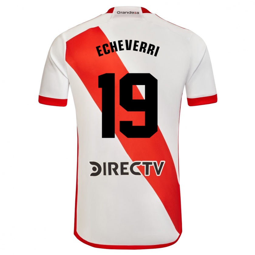 Kandiny Enfant Maillot Claudio Echeverri #19 Blanc Rouge Tenues Domicile 2024/25 T-Shirt