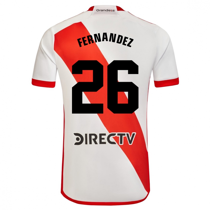 Kandiny Enfant Maillot Nacho Fernández #26 Blanc Rouge Tenues Domicile 2024/25 T-Shirt