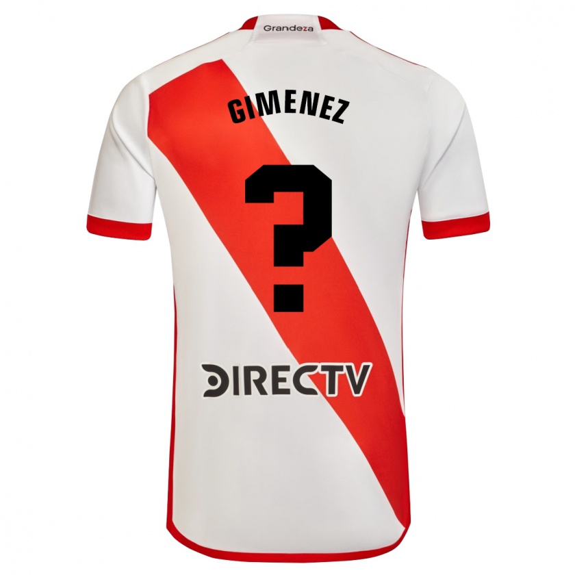 Kandiny Enfant Maillot Ulises Giménez #0 Blanc Rouge Tenues Domicile 2024/25 T-Shirt