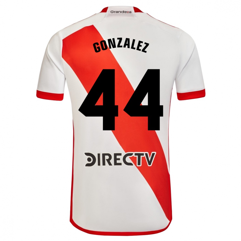 Kandiny Enfant Maillot Alexis González #44 Blanc Rouge Tenues Domicile 2024/25 T-Shirt