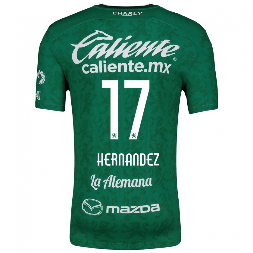 Kandiny Enfant Maillot Daniel Hernández #17 Vert Blanc Tenues Domicile 2024/25 T-Shirt